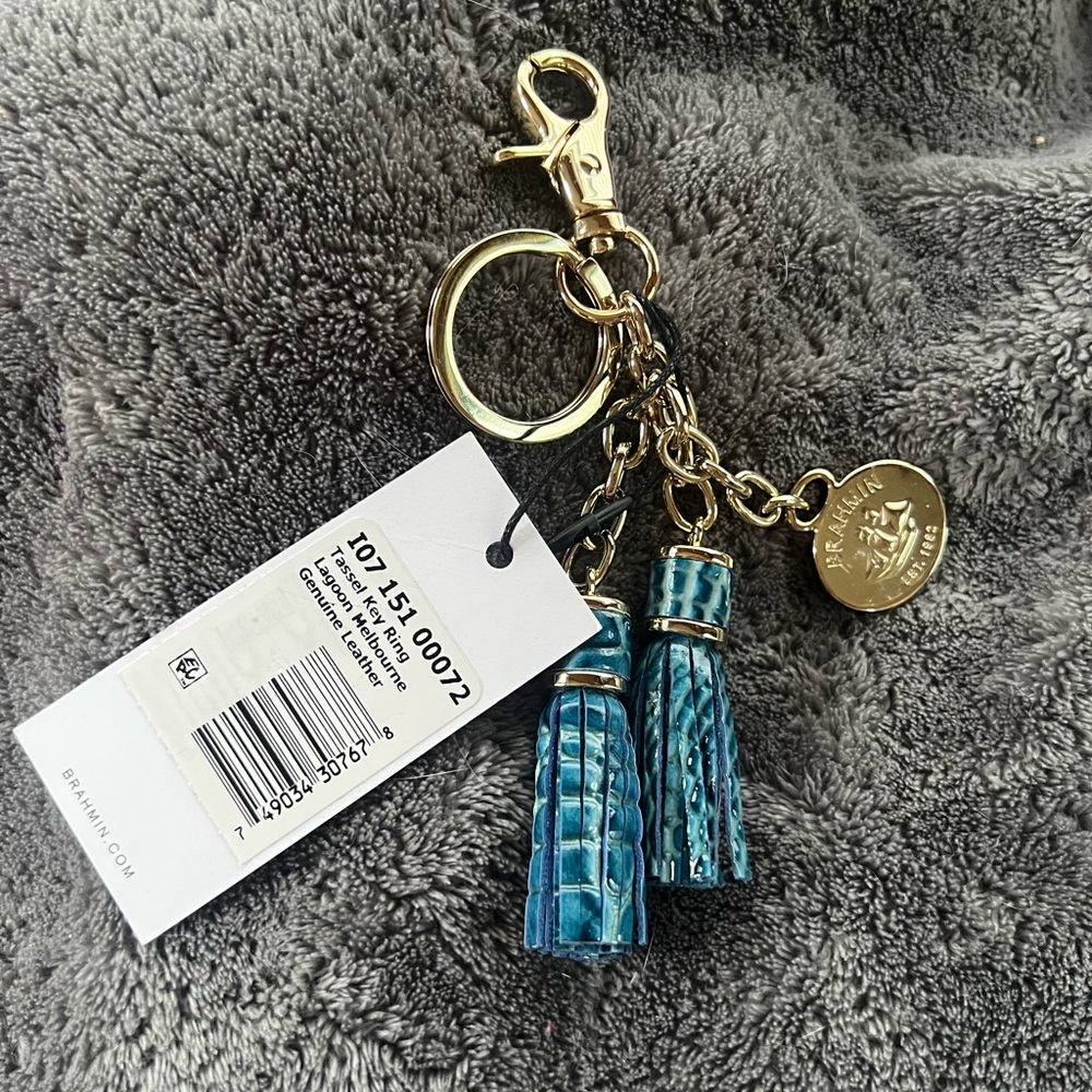 Brahmin blue lagoon leather tassel